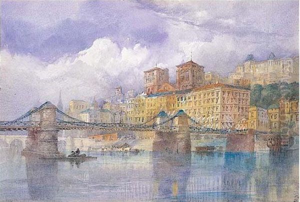 View Of Lyon Oil Painting by William Noble Hardwick