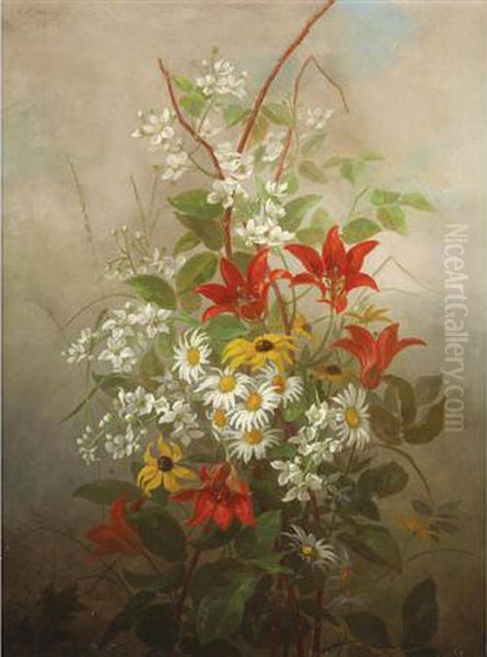 Spoils From A Summer Garden Oil Painting by Anna Elizabeth Hardy