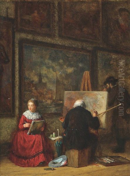 The Art Lovers Oil Painting by Frederick Daniel Hardy