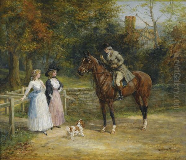 A Charming Encounter Oil Painting by Heywood Hardy