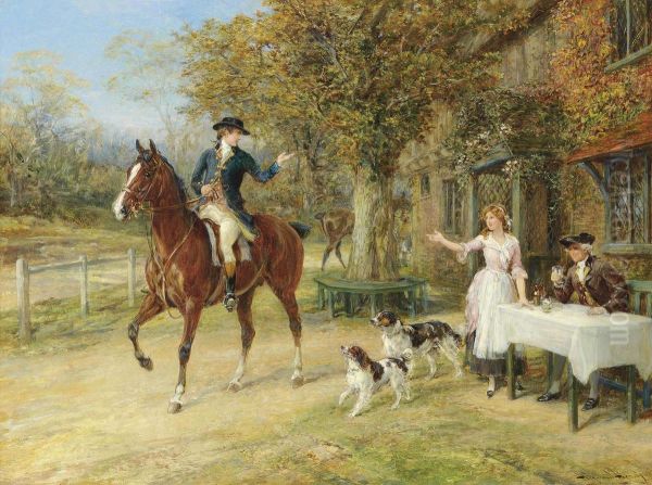 A Fond Farewell Oil Painting by Heywood Hardy