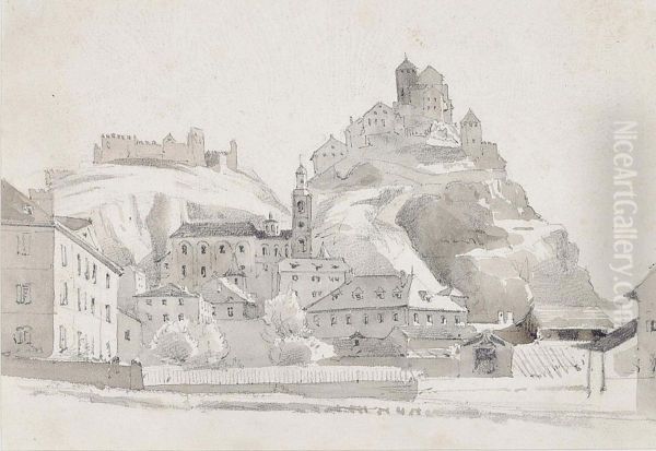 Sion, Rhone Valley Oil Painting by Augustus John Cuthbert Hare