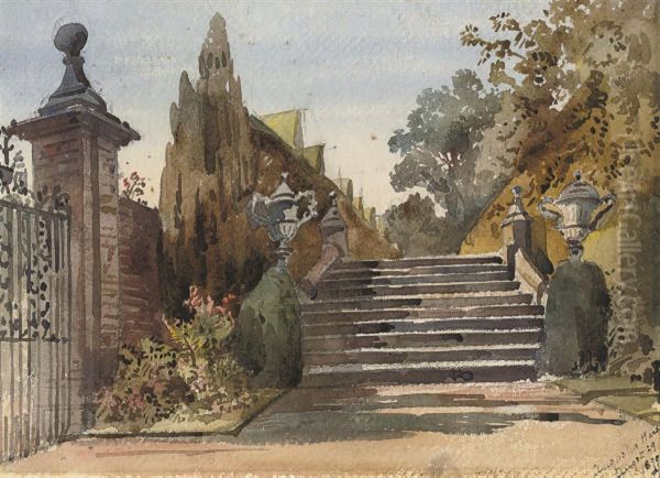 The Garden Steps Oil Painting by Augustus John Cuthbert Hare