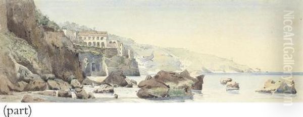 View On The Coast Of The Bay Of Naples Oil Painting by Augustus John Cuthbert Hare