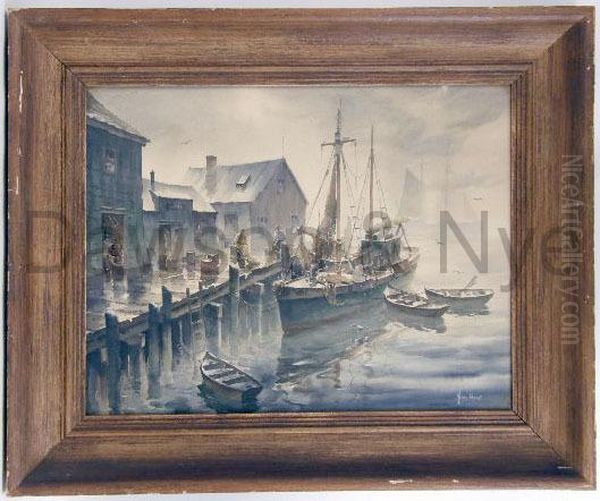 Seaport Oil Painting by John Knowles Hare