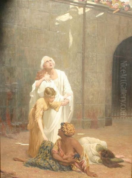 Christians In The Arena Oil Painting by Saint George Hare