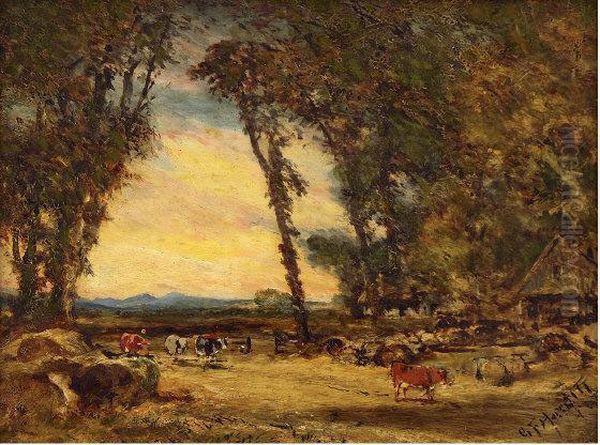 Country Landscape Oil Painting by George Fredrick Hargitt