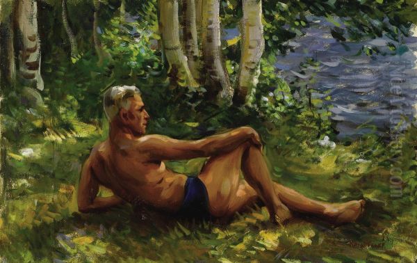 Bather Oil Painting by Nicholas Basil Haritonoff