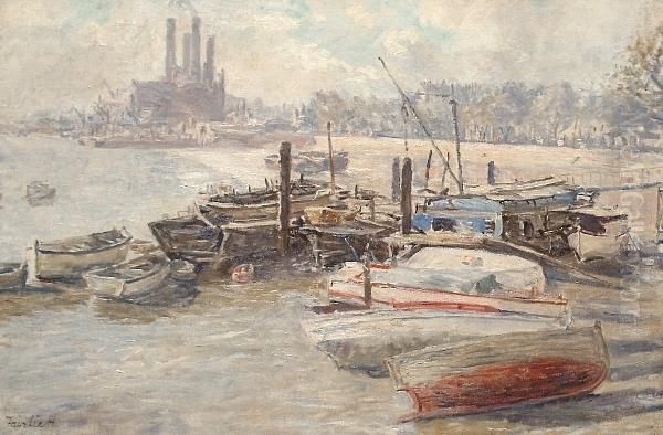 Foreshore, Chelsea Oil Painting by Fairlie Harmar