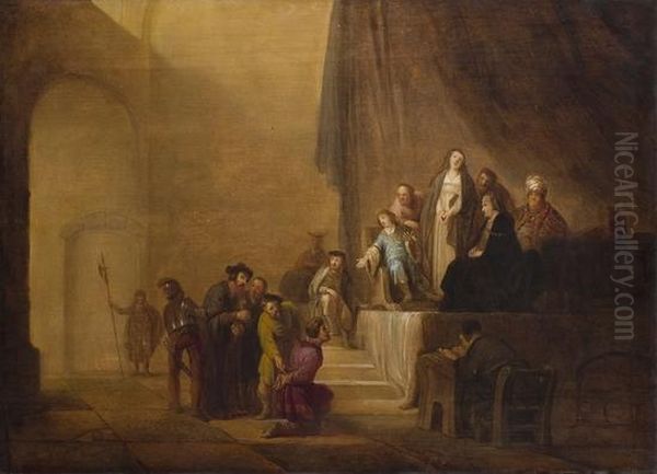 Scena Biblica Oil Painting by Rembrandt Van Rijn