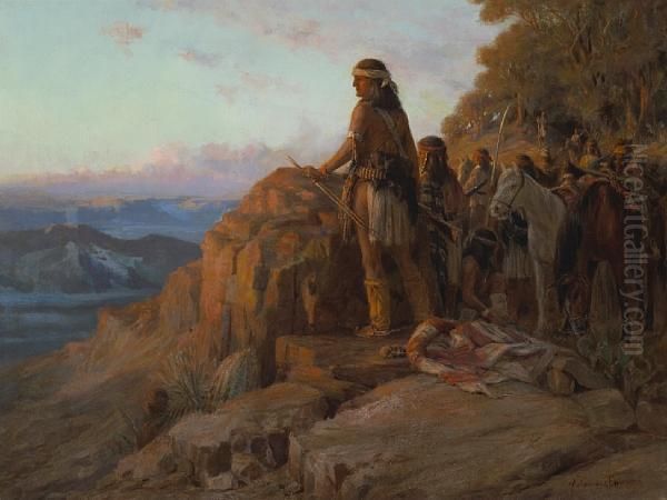 Young Geronimo Oil Painting by Alexander F. Harmer