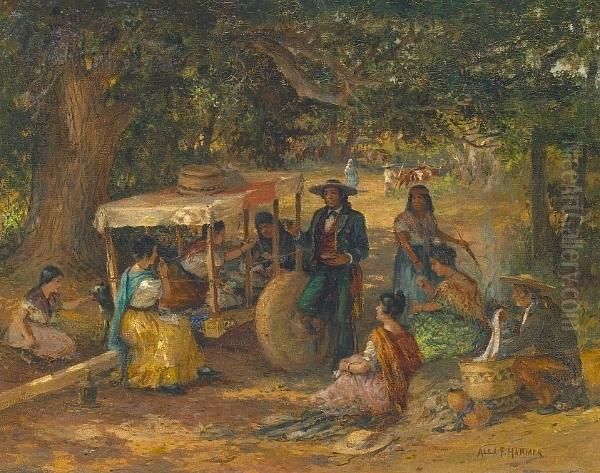 Siesta In The Shade Oil Painting by Alexander F. Harmer