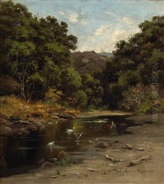 A Tranquil River With Ducks by Annie Lyle Harmon