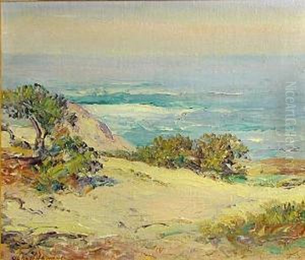 A Coastal View Oil Painting by Charles Henry Harmon