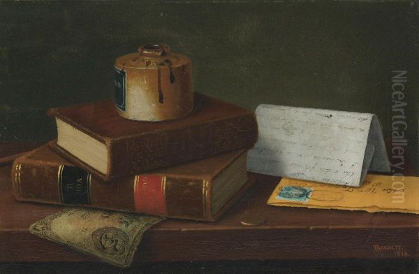 Still Life With Letter To Mr. William Taggart, Esq. Oil Painting by William Michael Harnett