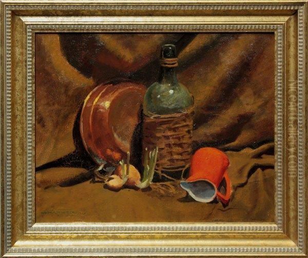 Still Life With Copper And Glass Onions by Edward Steel, Harper Jnr.