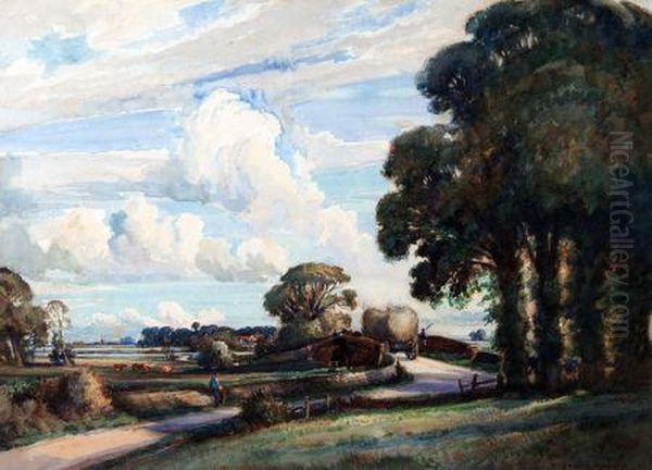 Country Landscape Oil Painting by Edwin Harris