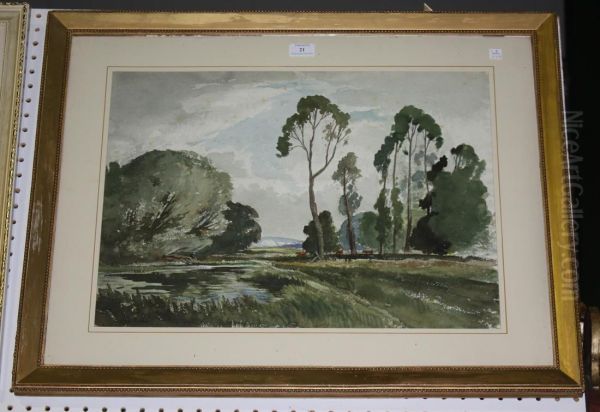 Houghton, Sussex Oil Painting by Edwin Harris