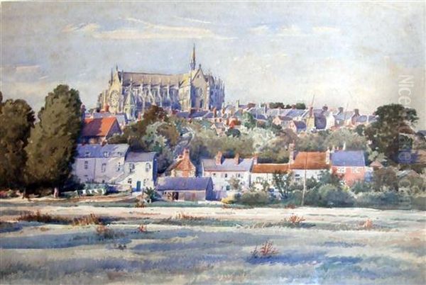 View Of Arundel Oil Painting by Edwin Harris