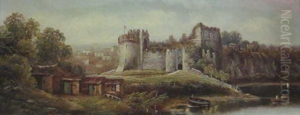 Chepstow Castle Oil Painting by Henry Harris