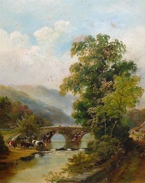 View Of Lynmouth Oil Painting by Henry Harris