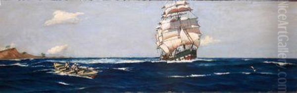 Off St Georges Bermuda Oil Painting by J. Harris