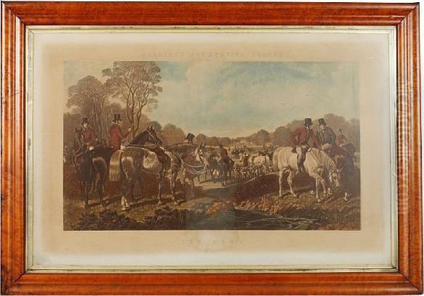 Herring's Fox-hunting Scenes Oil Painting by J. Harris