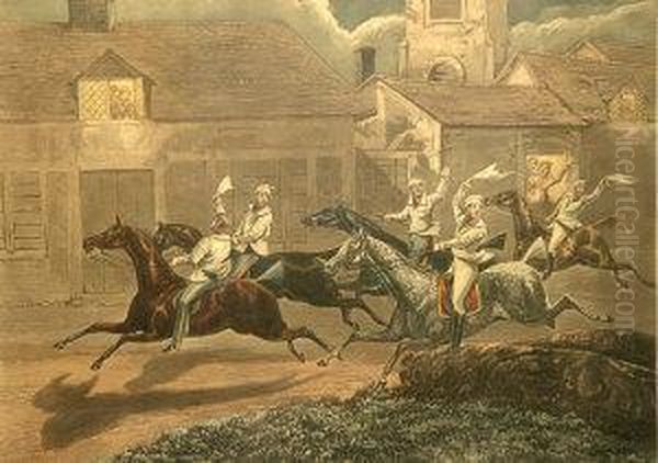 The First Steeple-chase On Record. Oil Painting by John Ii Harris