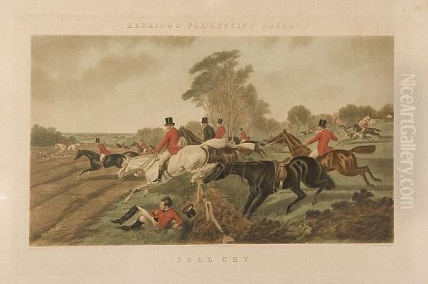 Herrings Fox-hunting Scenes Oil Painting by John Ii Harris