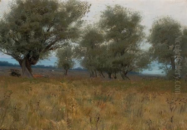 Olive Trees Oil Painting by Alexander Thomas Harrison