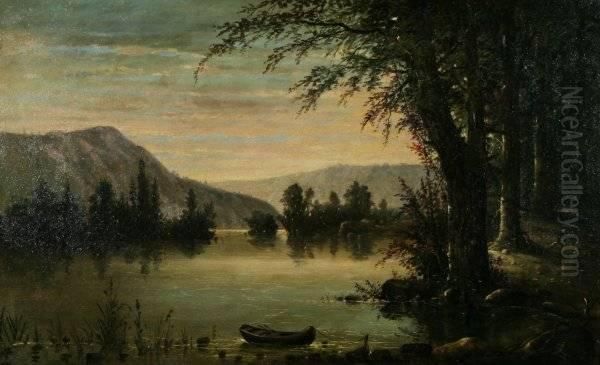 Hudson River Landscape Oil Painting by Gabriel Harrison