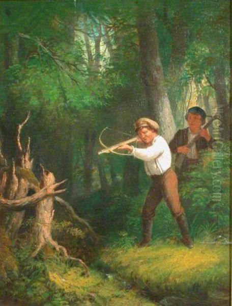 Young Hunters Oil Painting by Tompkins Harrison Matteson