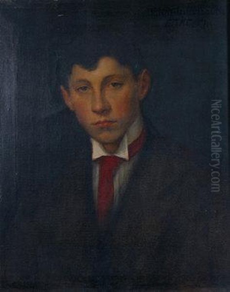 Portrait Of Henry D. Jameson, Aged 17 Oil Painting by Sarah Cecilia Harrison