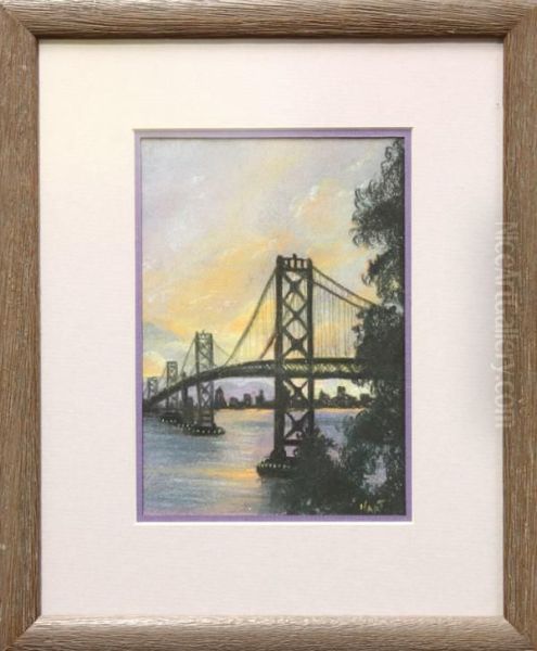 Bay Bridge Oil Painting by C. Hart