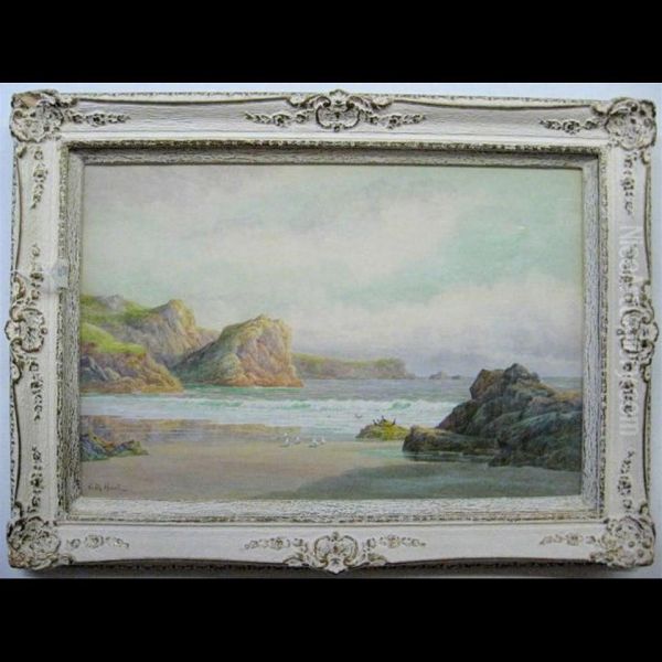 Coastal View With Gulls Oil Painting by Claude Montague Hart