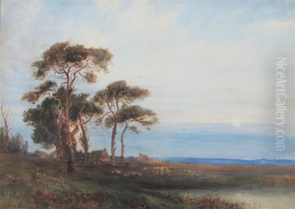 Moorland Scene Oil Painting by J. Lawrence Hart