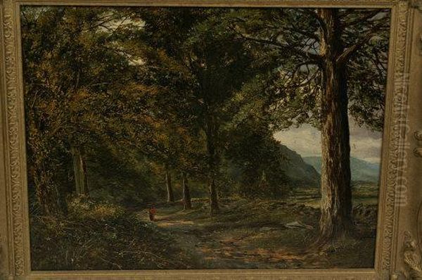 Vale Of Llanawst, Near Noth Wales Oil Painting by J. Lawrence Hart