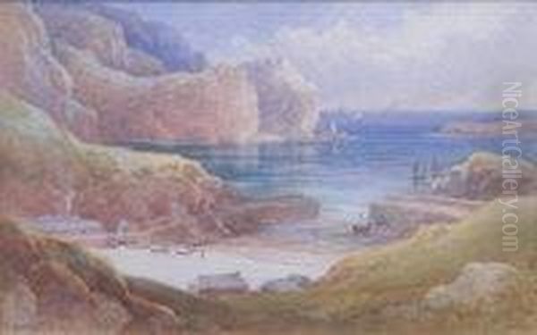 Fishing Cove Oil Painting by Thomas Hart