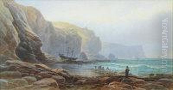 Wreckers In A Cove Oil Painting by Thomas Hart