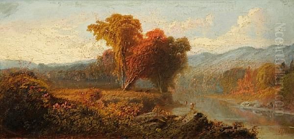 Hudson River Valley Oil Painting by William Howard Hart