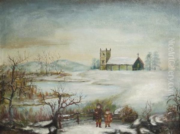 Winter Landscape Oil Painting by William Howard Hart