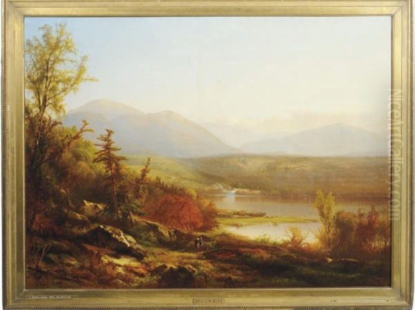 Autumn By The Lake In The Mountains Oil Painting by William M. Hart