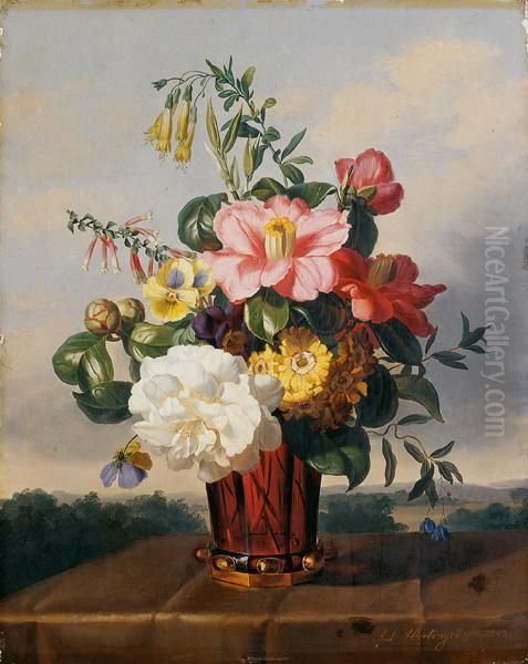 Bouquet De Flores Oil Painting by Anton Hartinger