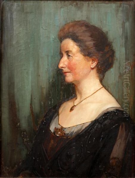 Portrait Of A Lady Oil Painting by Alfred Hartley