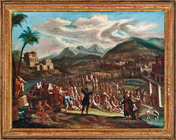 The Procession Of The Ark Of The Covenant Before Jerusalem Oil Painting by Johannes Jacob Hartmann