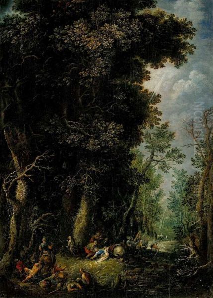 Waldlandschaft Mit Der Bekehrung Des Paulus Oil Painting by Johannes Jacob Hartmann