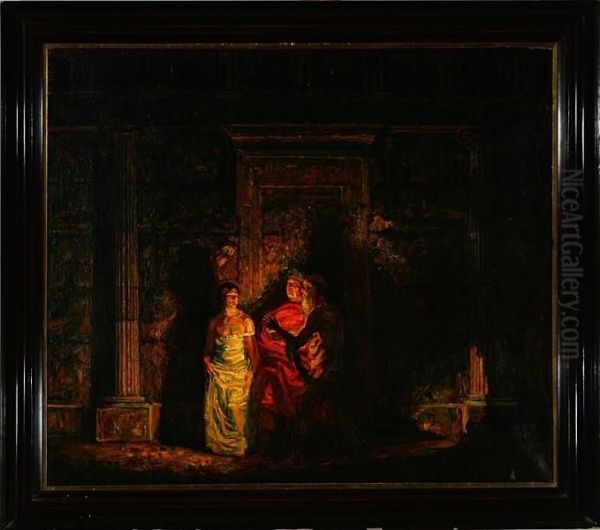 Diogenes Is Seeking An Honest Man. Unsigned Oil Painting by Oluf Hartmann