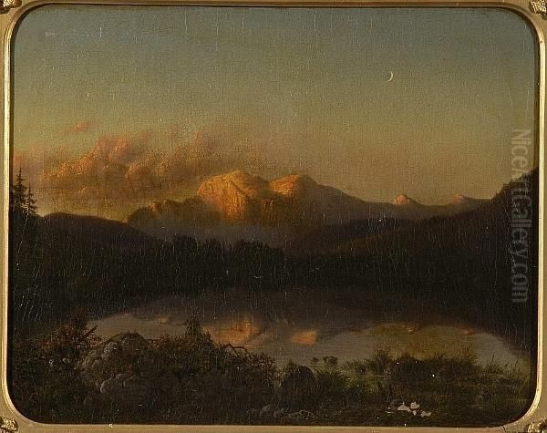 Tyrolean Landscape, And Another Similar Oil Painting by Joseph Hartogensis