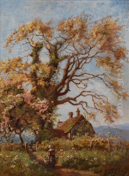 Maytime Oil Painting by E. Hartry