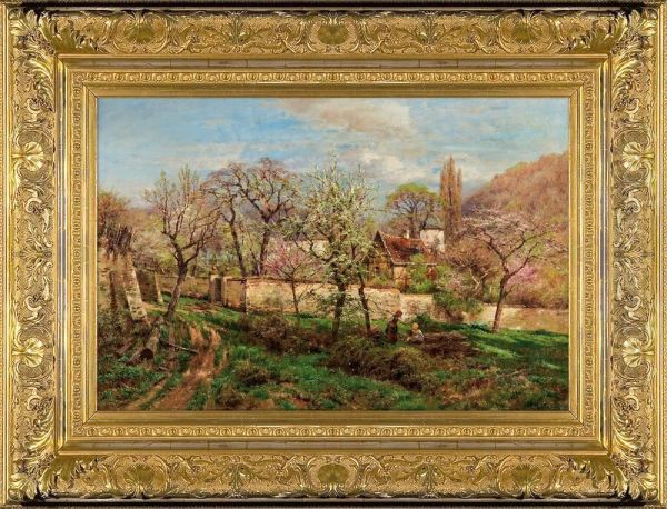 Spring In The Garden Oil Painting by Heinrich Sen Hartung